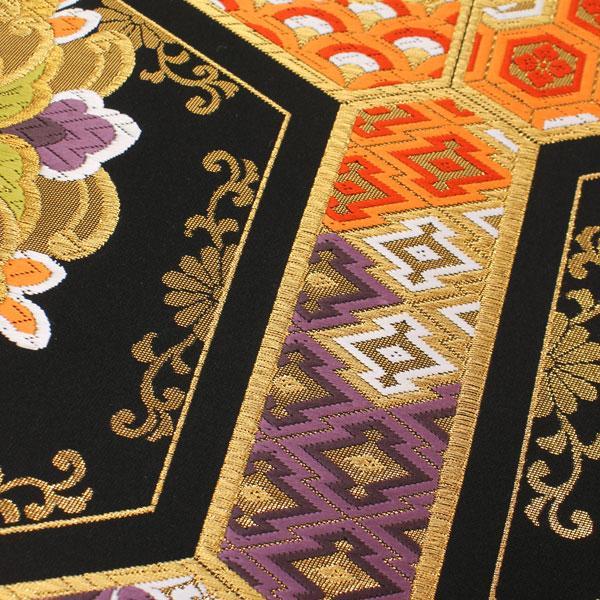 着物 帯 西陣織 ふくい織物謹製 最高級 袋帯 金箔 亀甲 宝相華 振袖用