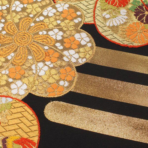 ブラウン×ピンク 【お仕立て付き】河合美術織物 高級 京 西陣織 唐織