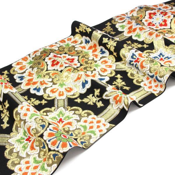 川島織物振袖帯袋帯ヱ霞黒地金糸銀糸着物帯027k