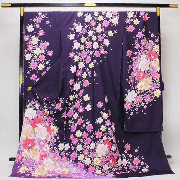 着物 振袖 綸子 金彩加工 ラメ刺繍 未仕立て あすかや [商品番号fs166 