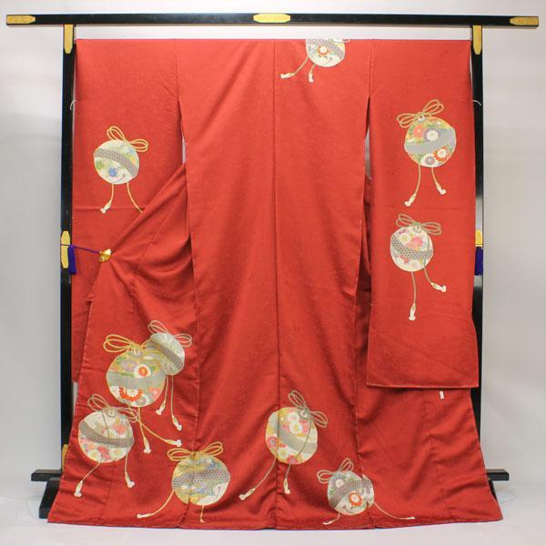 着物 振袖 伊と幸生地 手描き京友禅 金駒刺繍 金箔加工 鈴紋様 未仕立て あすかや [商品番号fs186]
