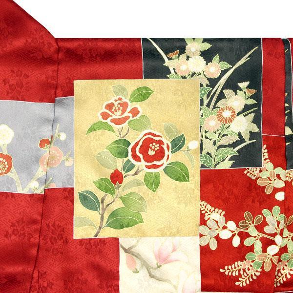 振袖 仮絵羽 桂由美 刺繍 銀彩 紋意匠 薔薇 ストーン 正絹 未