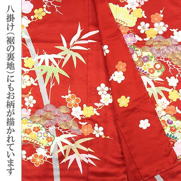 たんぽぽ久保耕 京友禅 赤地 松竹梅 振り口付き振袖 袋帯 フルセット 着物 久保耕謹製 手描き手加工 本振袖 京都 久美すがた 松竹梅 あすか