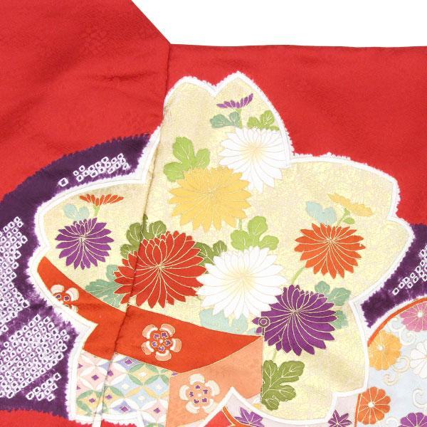 着物 友禅本振袖 京手描き 内と良 謹製 三巻桶絞りに波に桜図 あすかや