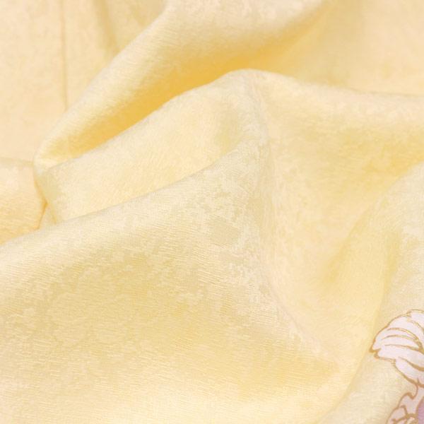 着物 振袖 型染め京友禅 金彩加工 蘇州刺繍 ラメ刺繍 桜地紋綸子地 未