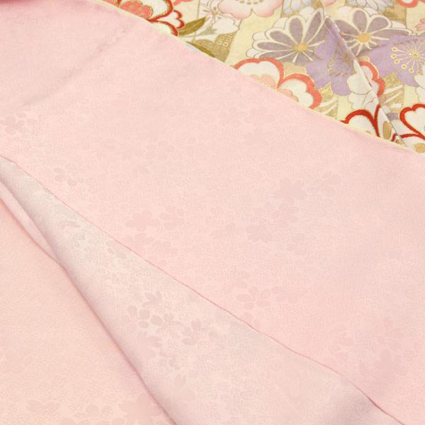 着物 振袖 型染め京友禅 金彩加工 蘇州刺繍 ラメ刺繍 桜地紋綸子地 未