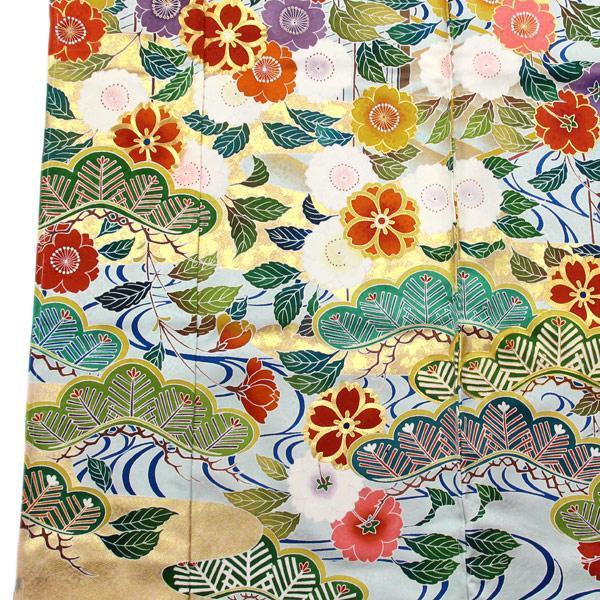 【振袖フルセット】極美品 紗綾形地紋 花扇文 7点セット 豪華振袖 正統派 綸子 紗綾形地紋 金彩加工 金駒刺繍 丹後ちりめん