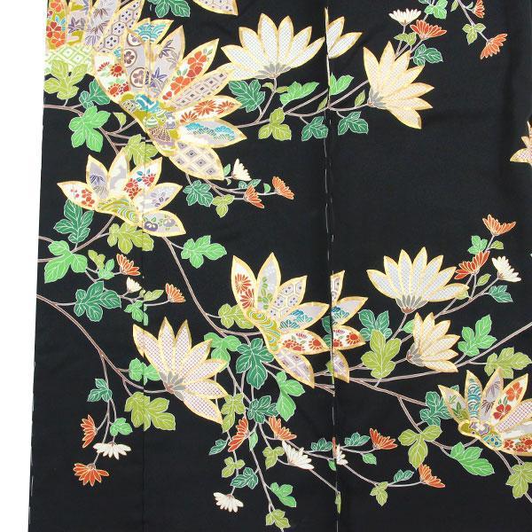 着物 振袖 金駒刺繍 手加工 丹後ちりめん地 葉に吉祥模様 フォーマル用