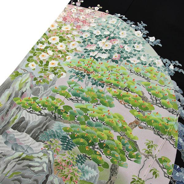 着物 本加賀友禅 伝統工芸品 黒留袖 杉浦伸 作 霞風景 あすかや [商品