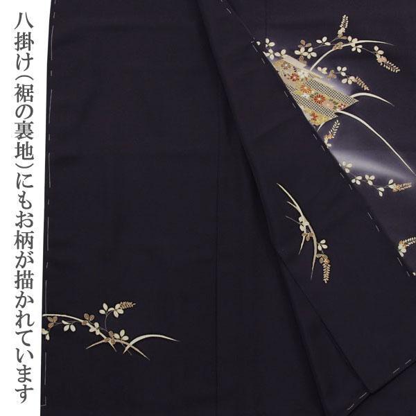 お仕立て付き】着物 京手描友禅 丹後ちりめん 松皮菱 金彩 付下げ 訪問 