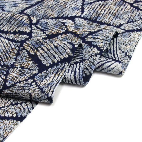反物 天然灰汁建発酵 播磨藍 小紋着尺 藍染臈纈作家 古川三郎氏
