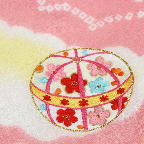 七五三 着物 新品 正絹 7歳用 販売 お正月 ひな祭り 毬 ピンク あすか