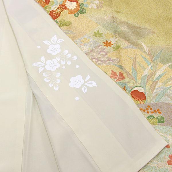 お仕立て上がり】着物 正絹胴裏 新品 仕立済 鶴花唐草紋織友禅 訪問着 