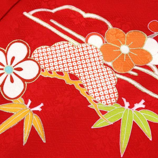 七五三 着物 新品 正絹 着物 7歳用 女の子 販売 お正月 ひな祭り 松竹梅 赤 あすかや [商品番号pt3859]_2