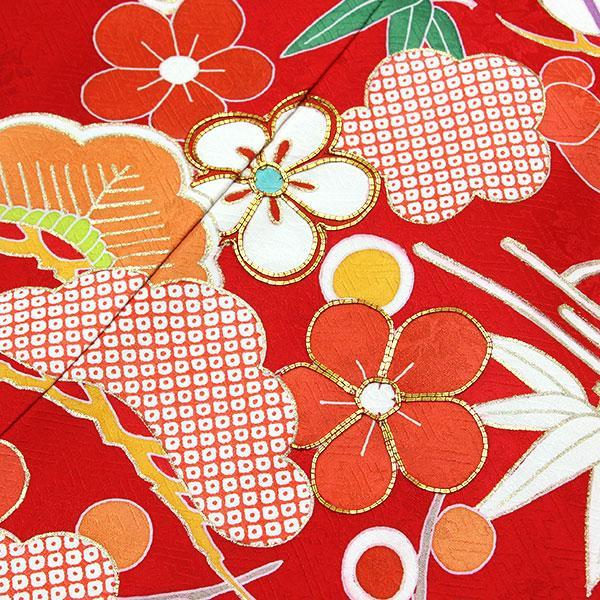 七五三 着物 新品 正絹 着物 7歳用 女の子 販売 お正月 ひな祭り 松竹梅 赤 あすかや [商品番号pt3859]_3