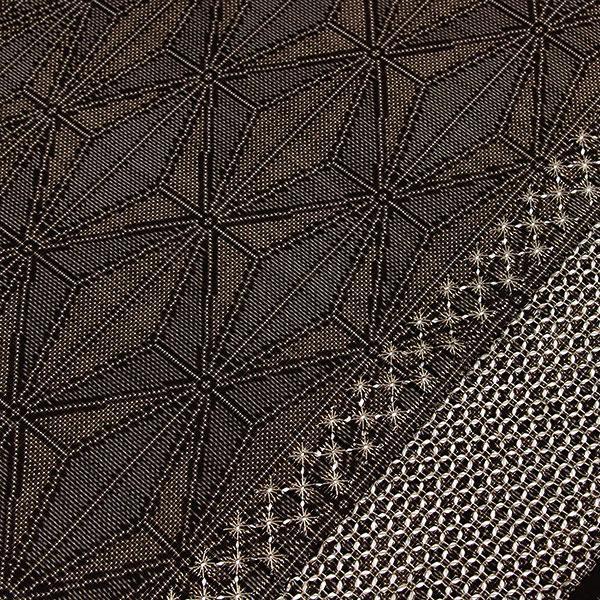 塩沢絣　白新染織 黒　麻の葉　 青海波　細かな亀甲 塩沢絣 白新染織 黒 麻の葉 青海波 細かな亀甲