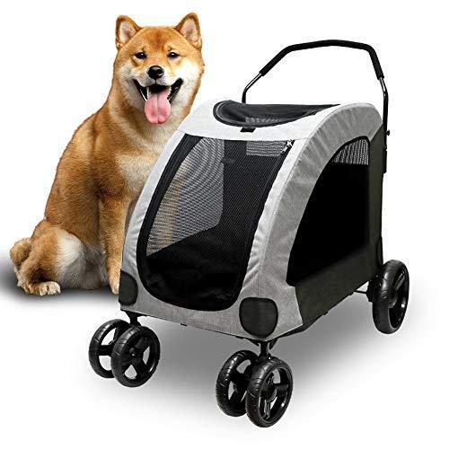 公式 ペットカート 多頭中小型犬 大型犬バギー 折りたたみ式 犬用カート中型犬 四輪 組み立て簡単 介護用 多機能 国際ブランド Www Thedailyspud Com