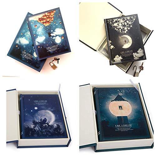 日記帳 文具 ステーショナリー 鍵付き ダイアリー 秘密ノート 未来日記 メモ帳 1年 かわいい Asunaro3store おしゃれ キッチン 日用品 文具 21 おしゃれ 4種類セット A B08zt25n4f 2116