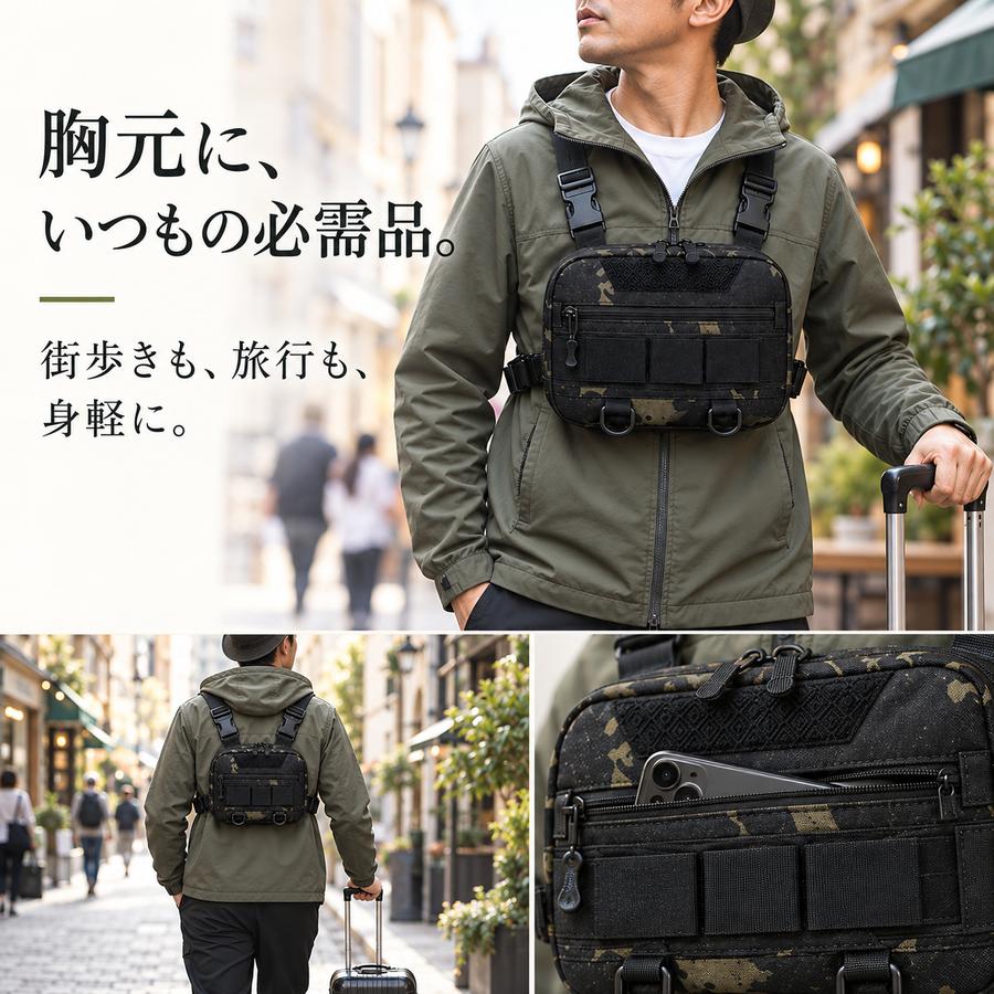 釣りバッグ チェストバッグ 防水 渓流釣り エギング ルアー収納