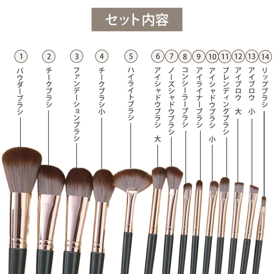 メイクブラシ 化粧ブラシ 14本セット 化粧ポーチセット 持ち運びに便利