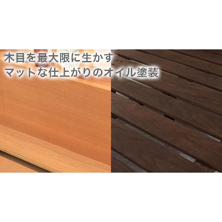 【返品不可】 高さ3段階調整OK！スタイリッシュデザイン ステージすのこベッド ダブルブラウン カビ ダニ 湿気 梅雨 快適 日本製