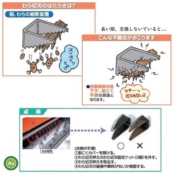 ヤンマー（YANMAR） コンバイン用 ワラ切刃 ドラムカッター 10個セット