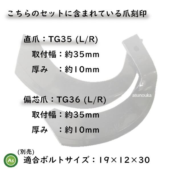 三菱 トラクター 耕うん爪 ナタ爪 38本セット 4-115 TG35,TG36 東亜重工製 ロータリー爪｜asunouka｜02