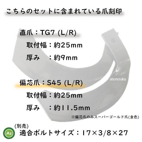 三菱 トラクター 耕うん爪 ナタ爪 36本セット 4-173 TG7,S45 東亜重工製 ロータリー爪｜asunouka｜02