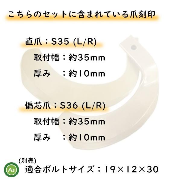 東亜重工 イセキ スーパーゴールド爪 36本セット 63-43-02 S35,S36
