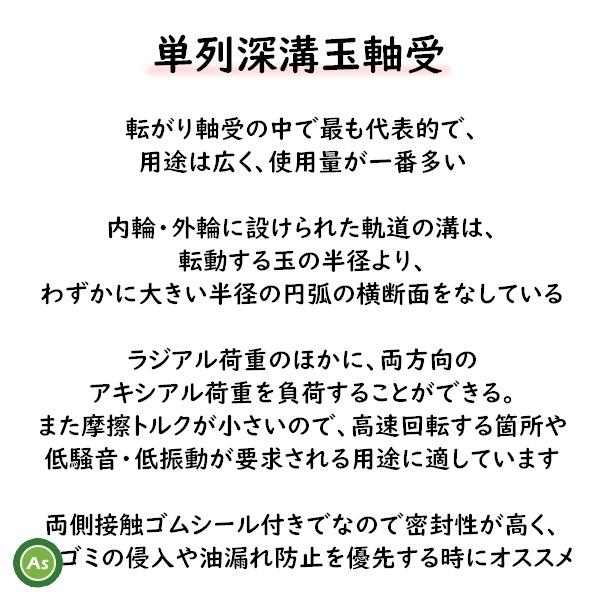 NSK(日本精工) ベアリング 単列深溝玉軸受 6300DDU 両側接触ゴムシール形 -｜asunouka｜04