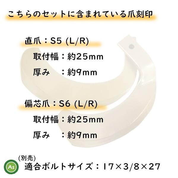 クボタ トラクター 耕うん爪 スーパーゴールド爪 30本セット 61-105 S5,S6 東亜重工製 ロータリー爪｜asunouka｜02