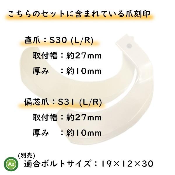 ヤンマー トラクター 耕うん爪 スーパーゴールド爪 32本セット 62-06 S30,S31 東亜重工製 ロータリー爪｜asunouka｜02