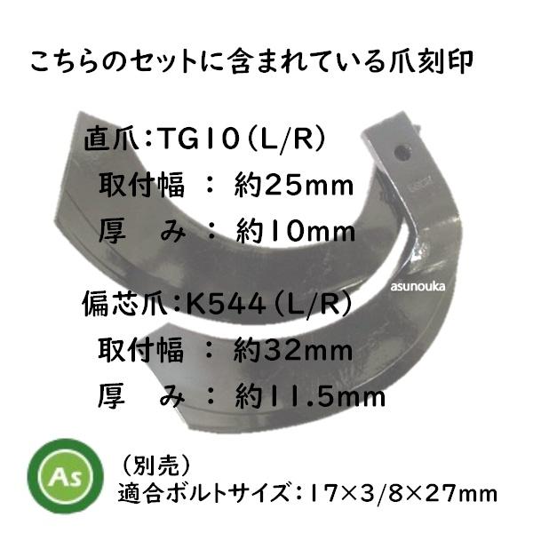 東亜重工 クボタ トラクター 耕運爪 センタードライブ用 ナタ爪 40本
