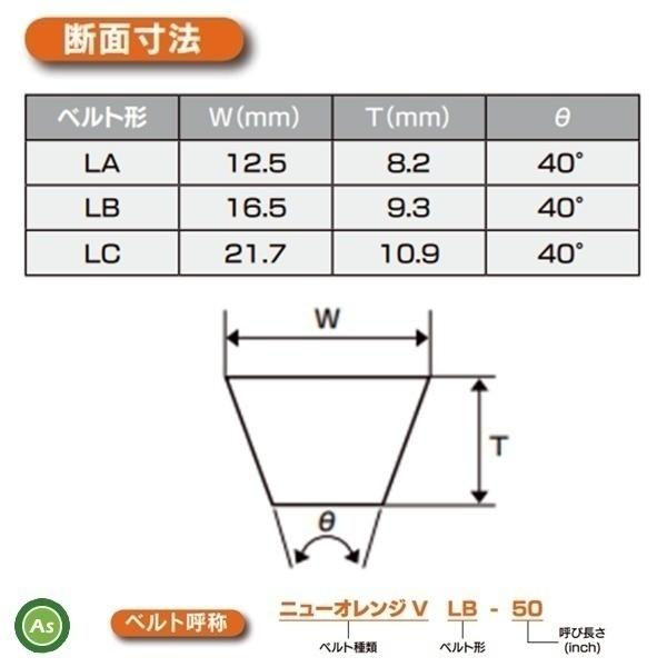 三ツ星 Vベルト 農機用 オレンジ LC型(標準) LC76 / LC77 LC78 LC80