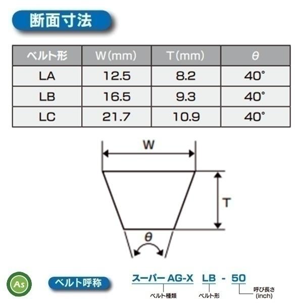 三ツ星 Vベルト 農機用 スーパーAG-X(スーパーゴールド) LB型(標準