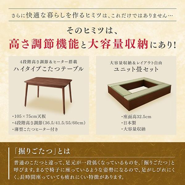 こたつ こたつセット 収納付ユニット畳掘りごたつシリーズ こたつテーブル 長方形 75 105cm 送料無料 アスプラ ヤフーショッピング店 通販 Yahoo ショッピング