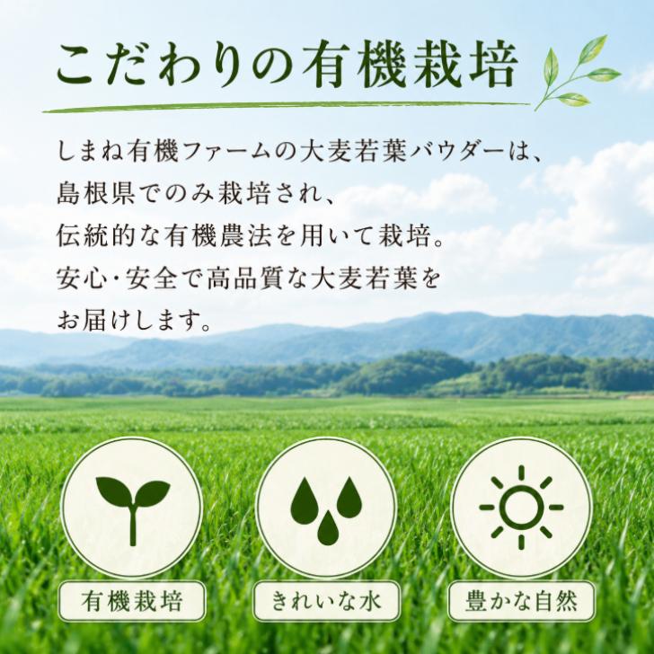 しまね有機ファーム 大麦若葉パウダー 100g 2袋 セット オーガニック