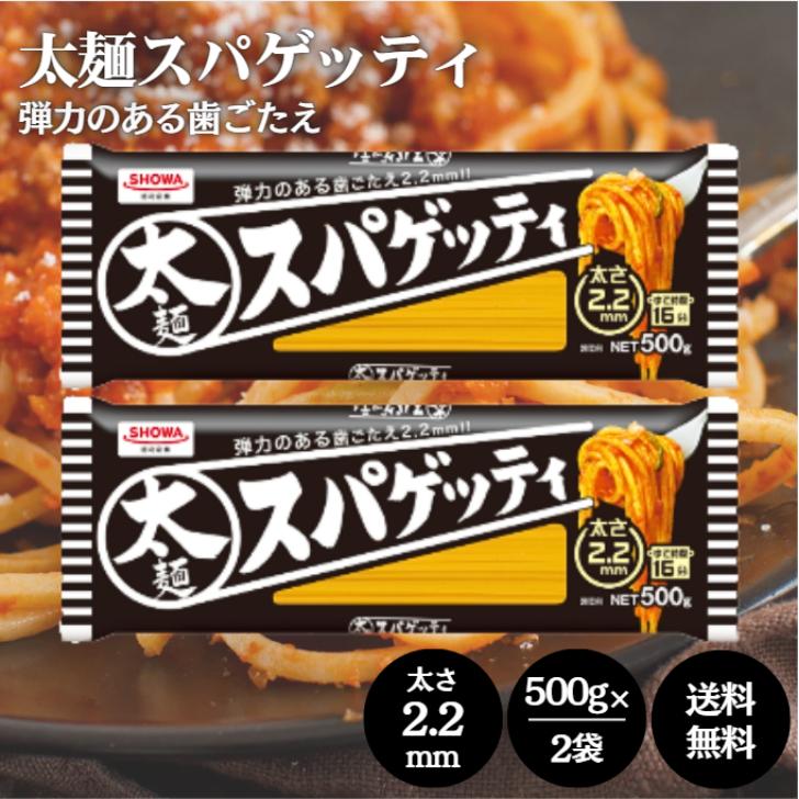 昭和産業 太麺スパゲッティ 500g 2袋 セット 太麺 スパゲッティ 2.2mm