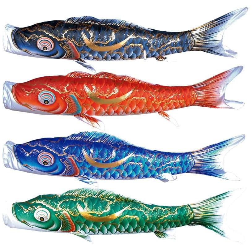 こいのぼり 徳永鯉 鯉のぼり 単品 5m 豪 金彩弦月之鯉 撥水加工