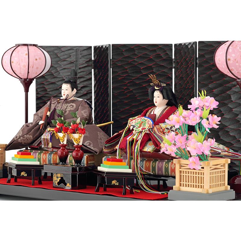 雛人形 ひな人形 雛 平飾り 親王飾り 鎌倉彫 h243-ss-38g-30c