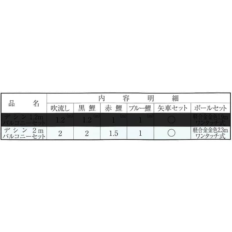 こいのぼり 旭鯉 鯉のぼり 庭園用 ベランダ用 2m バルコニー