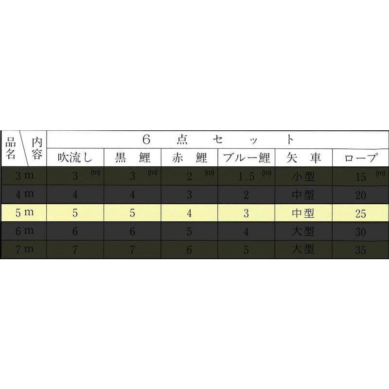 こいのぼり 旭鯉 鯉のぼり 庭園用 5m 6点セット プロフィールサテン