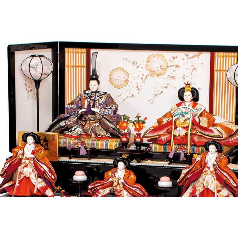 平安豊久 雛人形 ひな人形 五段飾り 十二人飾り 御所 金襴 十番親王 小