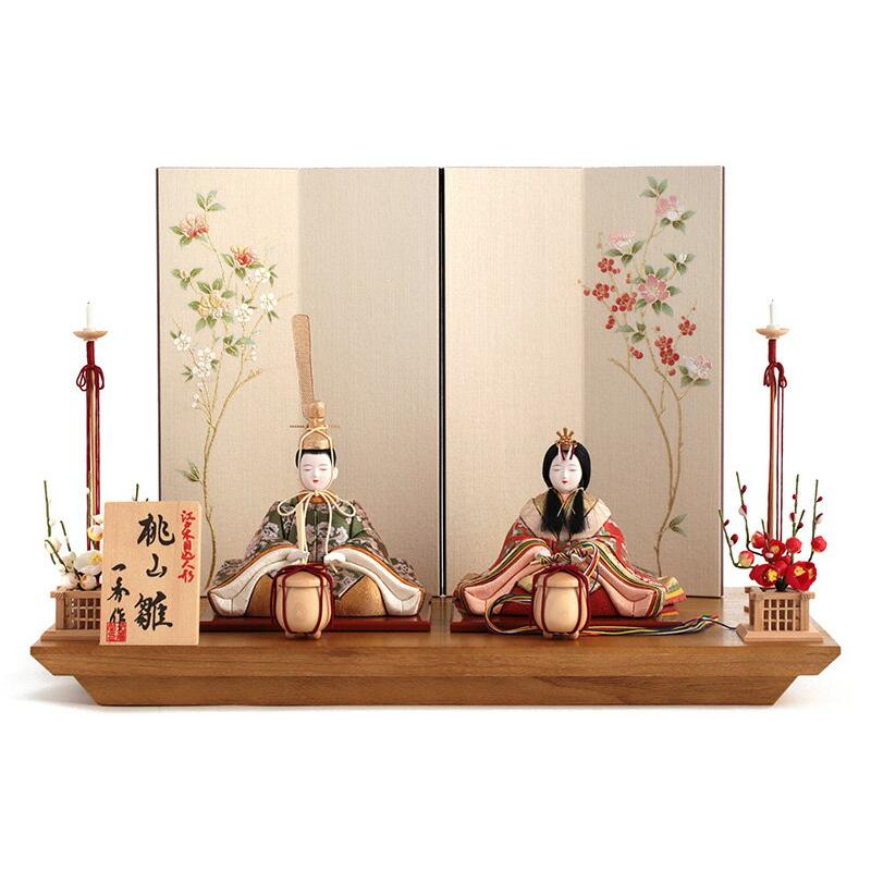 雛人形 コンパクト 一秀 ひな人形 木目込人形飾り 平飾り 親王飾り