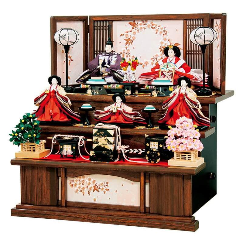 雛人形 平安豊久 ひな人形 雛 三段飾り 五人飾り 風香 金襴 大三五親王 芥子官女揃 うづくり仕上げ H043 Mo Hg 024 スーパーsale セール期間限定