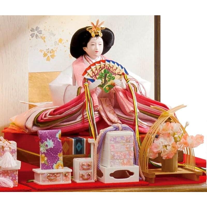 雛人形 平安豊久 ひな人形 ケース飾り 親王飾り 凛 刺繍 芥子親王 六角アクリルケース h083-mo-333697 HJ-217_5