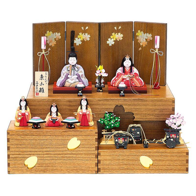 雛人形 真多呂 コンパクト ひな人形 雛 木目込人形飾り 収納飾り 五人