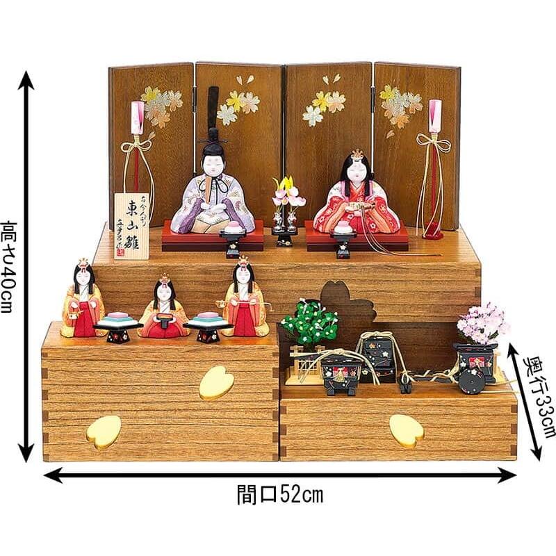 雛人形 真多呂 コンパクト ひな人形 雛 木目込人形飾り 収納飾り 五人