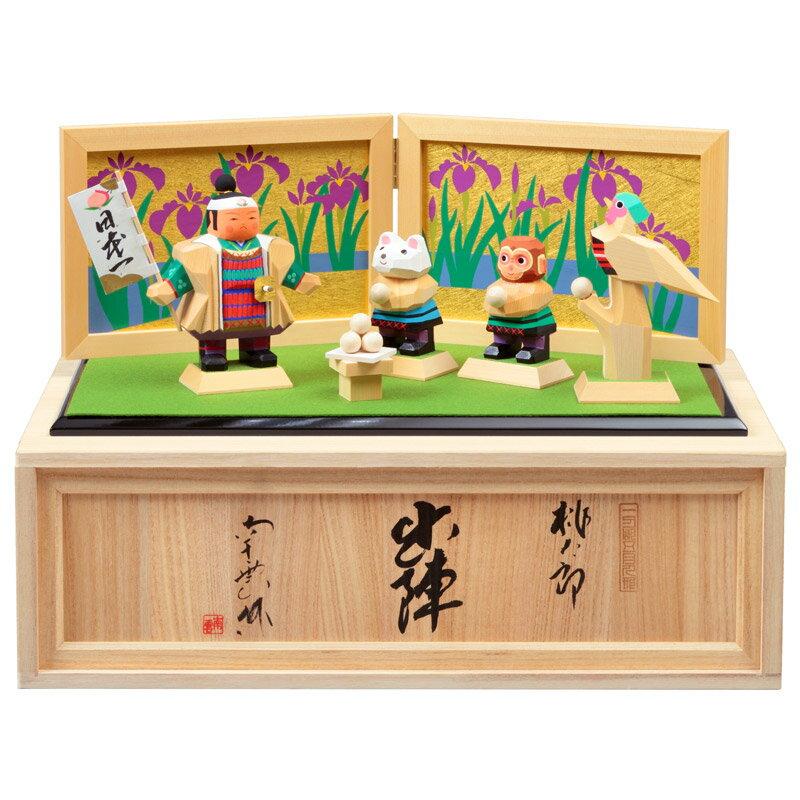 季節・年中行事 人形の久月 南雲作 伊予一刀彫 桃太郎 出陣