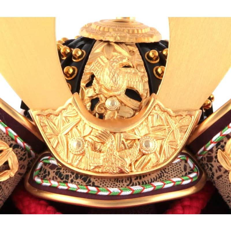 五月人形 コンパクト 兜平飾り 兜飾り 一徳作 竹雀之兜 本正絹絲威 本